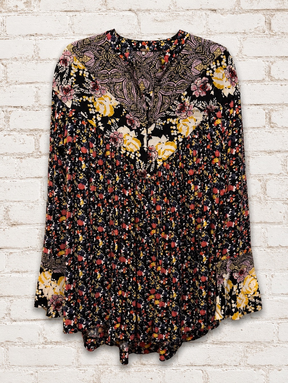 Beautiful Free People Tunic Top - Great Preloved Condition - Floral Boho Vibes
